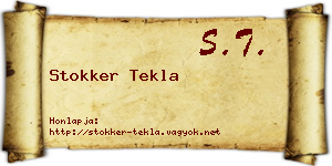 Stokker Tekla névjegykártya